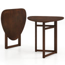 Foldable Dining Table 31.5" Triangular Small Kitchen Table for 2-Walnut