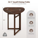 Foldable Dining Table 31.5" Triangular Small Kitchen Table for 2-Walnut