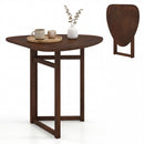Foldable Dining Table 31.5" Triangular Small Kitchen Table for 2-Walnut