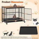 Foldable Dog Crate Furniture with Removable Tray and Lockable Door