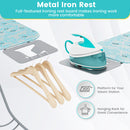 Foldable Ironing Board with Iron Rest and Adjustable Height