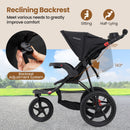 Foldable Jogging Stroller with Detachable Tray and Air-Filled Rubber Tires