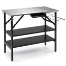 Foldable Outdoor Cook Station with Removable Shelves