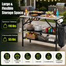 Foldable Outdoor Cook Station with Removable Shelves