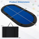 Portable 84 x 42 Inch 10-Player Foldable Padded Poker Table Top-Blue