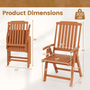 Foldable Patio Chair All-Weather HDPE Outdoor Dining Chair with Armrest