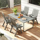 Foldable Patio Chair All-Weather HDPE Outdoor Dining Chair with Armrest