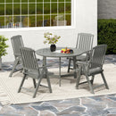 Foldable Patio Chair All-Weather HDPE Outdoor Dining Chair with Armrest