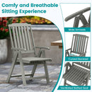 Foldable Patio Chair All-Weather HDPE Outdoor Dining Chair with Armrest