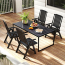 Foldable Patio Chair All-Weather HDPE Outdoor Dining Chair with Armrest