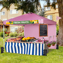 10 x 10 Feet Foldable Commercial Pop-up Canopy with Roller Bag and Banner Strip