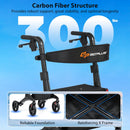 Foldable Rollator Rolling Walker with Seat for Seniors-Black