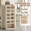 Foldable Shoe Rack Organizer 12-Pair 6-Tier Collapsible Shoe Cabinet