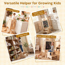 Foldable Toddler Tower with 2-Step Stool and Safety Net for 3+ Years Old