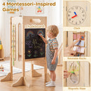 Foldable Toddler Tower with 2-Step Stool and Safety Net for 3+ Years Old