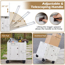 Foldable Utility Cart on 4 Rotate Wheels with Cup Holder