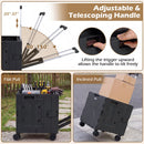 Foldable Utility Cart on 4 Rotate Wheels with Cup Holder