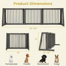 Adjustable 3-Panel Wood Pet Gate - Foldable Dog Fence