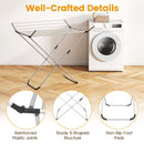 Folding Aluminum Clothes Drying Rack with 2 Side Wings