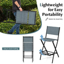Folding Bar Stools Set of 2 Backrest Humanized Footrest