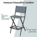 Folding Bar Stools Set of 2 Backrest Humanized Footrest