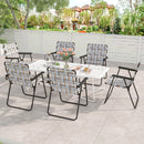 2 Pieces Folding Beach Chair Camping Lawn Webbing Chair