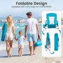 Folding Beach Chairs Set of 2 Portable Lightweight Low Seat Chairs with Padded Armrests