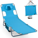 Folding Beach Lounge Chair with Adjustable Backrest for Lawn