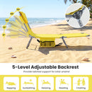 Folding Beach Lounge Chair with Adjustable Backrest for Lawn