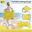 Folding Beach Lounge Chair with Adjustable Backrest for Lawn