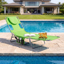 Folding Beach Lounge Chair with Adjustable Backrest for Lawn