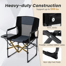 Folding Camping Chair with Side Table and Cup Holder with Carrying Bag