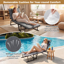 Folding Camping Cot with Mattress 3 in 1 Convertible Single Sofa Chaise Lounge Chair Sleeper-Gray