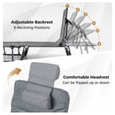 Folding Camping Cot with Mattress 3 in 1 Convertible Single Sofa Chaise Lounge Chair Sleeper-Gray