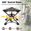 Folding Camping Stool 360¬∞ Swivel Hunting Chair with Anti-Sink Feet