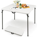 Folding Camping Table with All-Weather HDPE Tabletop and Rustproof Steel Frame