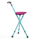 Lightweight Adjustable Folding Cane Seat with Light
