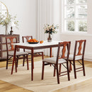Folding Chairs Set of 2 Upholstered Dining Chairs with Comfy Padded Seats-Brown