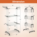 4-tier Clothes Drying Rack with Rotatable Side Wings and Collapsible Shelves