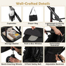 3-in-1 Folding Convertible Newborn Stroller with Detachable Bassinet