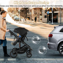 3-in-1 Folding Convertible Newborn Stroller with Detachable Bassinet