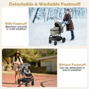 3-in-1 Folding Convertible Newborn Stroller with Detachable Bassinet-Gray