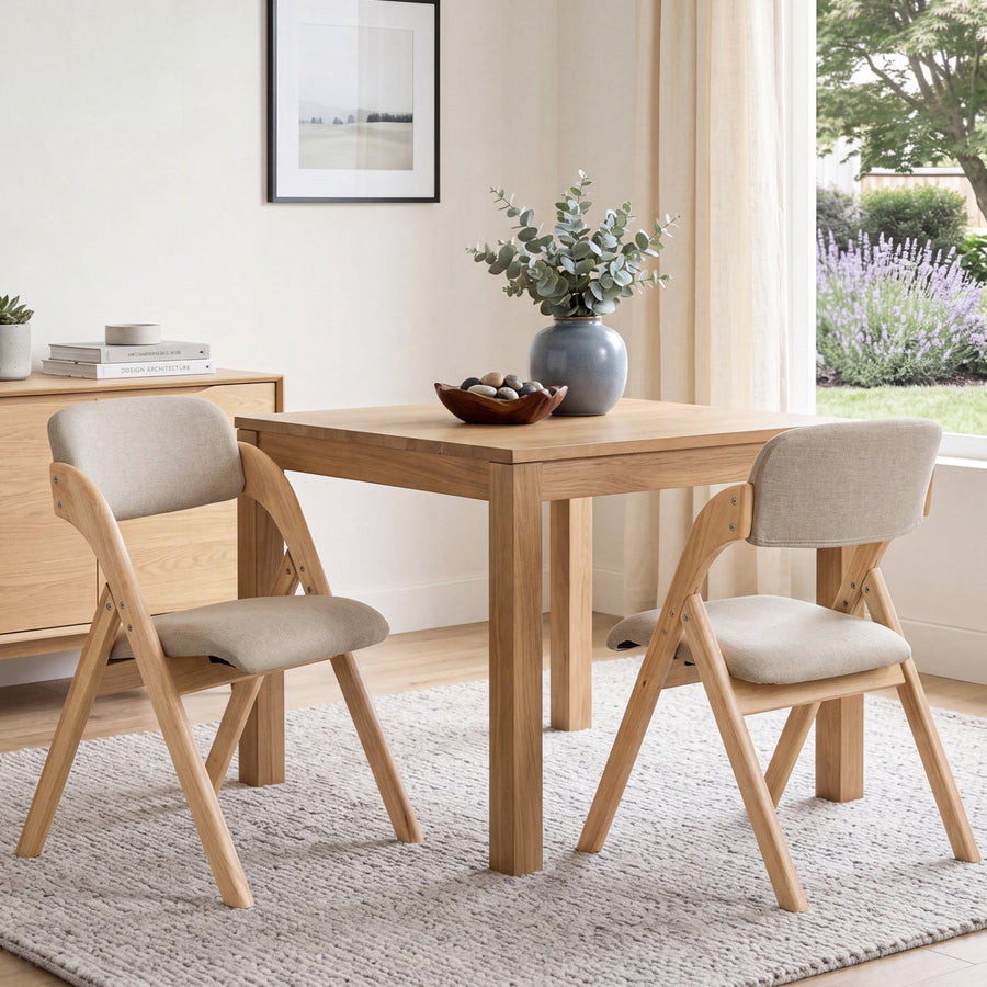 Folding Dining Chairs Set of 2 with Cushioned Seats
