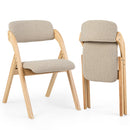 Folding Dining Chairs Set of 2 with Cushioned Seats