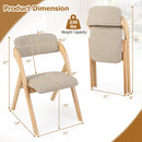Folding Dining Chairs Set of 2 with Cushioned Seats