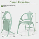 Folding Dining Chairs Set of 2 with Armrest and High Backrest