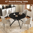 Folding Dining Table 47 Inch Extendable Round Kitchen Table with Drop Leaves