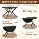 Folding Dining Table 47 Inch Extendable Round Kitchen Table with Drop Leaves