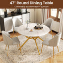 Folding Dining Table 47 Inch Extendable Round Kitchen Table with Drop Leaves