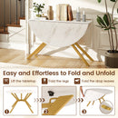 Folding Dining Table 47 Inch Extendable Round Kitchen Table with Drop Leaves